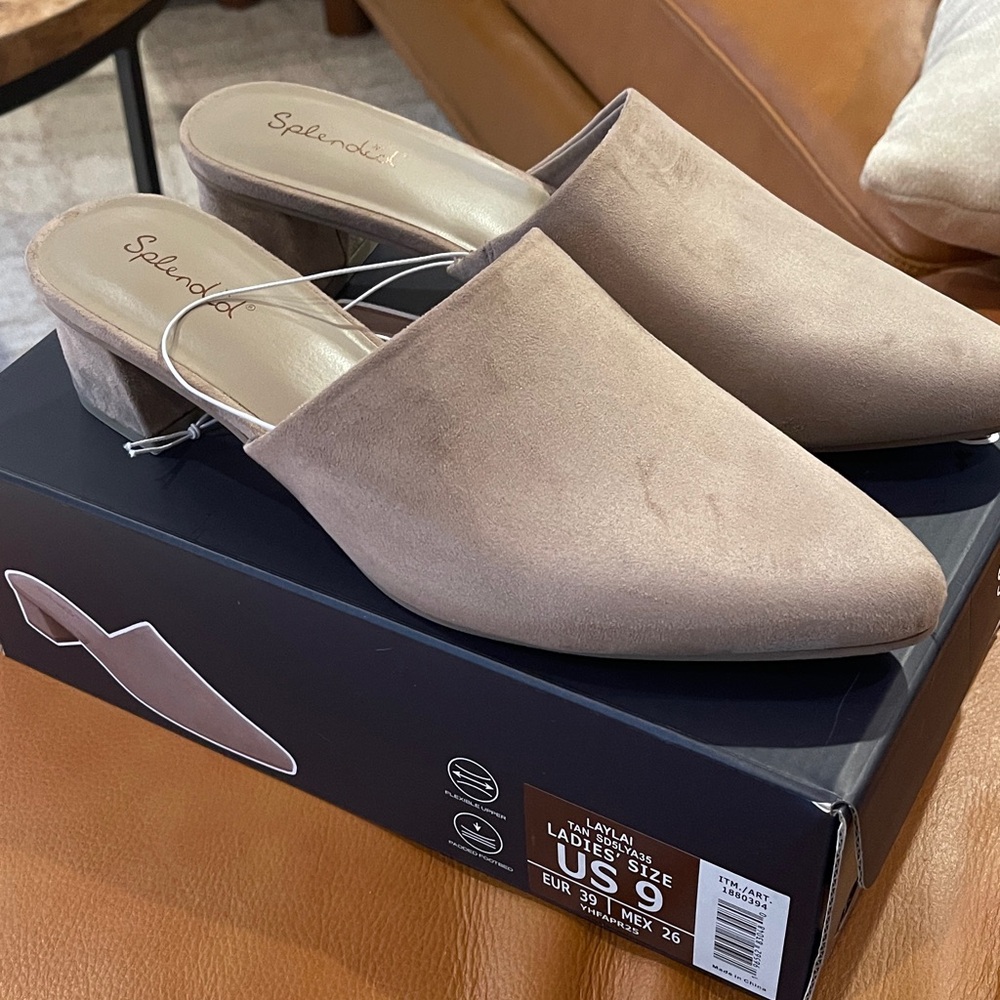 Splendid Beige Suede Mules